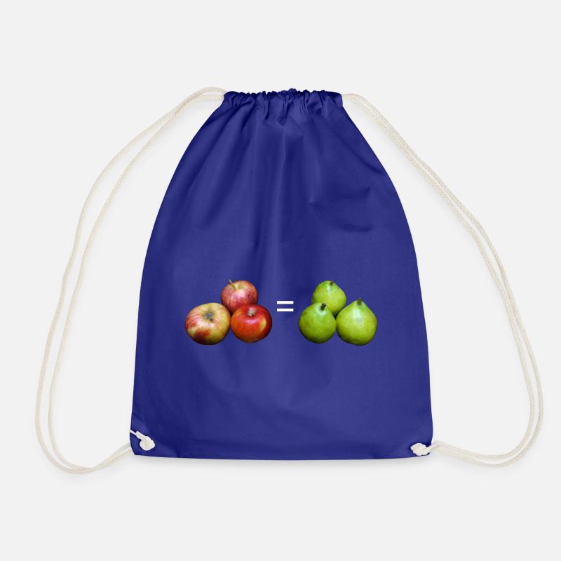 Compare apples to pears, fruit, apple, pear - Drawstring Bag - royal blue