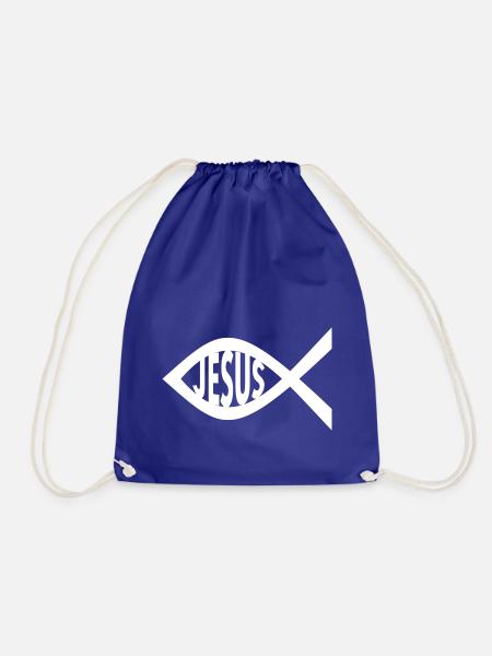 Jesus Fisch - Turnbeutel - Königsblau