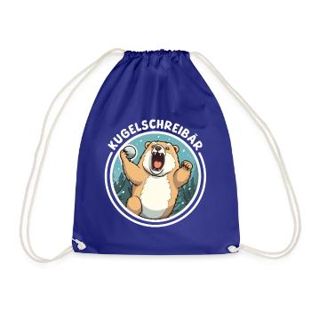 Lustiger Spruch Bär Bären Wortspiel Geschenkidee - Turnbeutel - Königsblau - Vorne