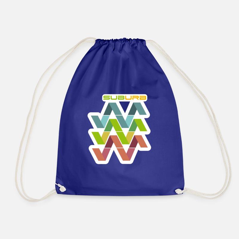 SUBURB HORIZONTAL WHITE - Drawstring Bag - royal blue