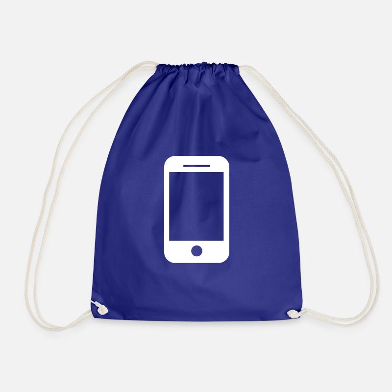 Mobile phone icon gift idea - Drawstring Bag - royal blue