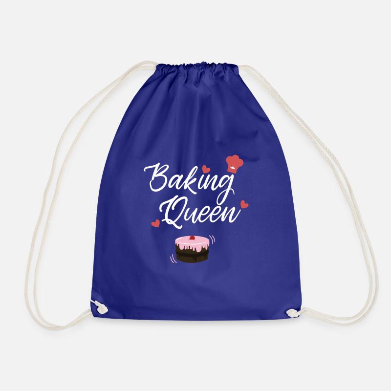 Baking queen bake cake baker gift idea - Drawstring Bag - royal blue