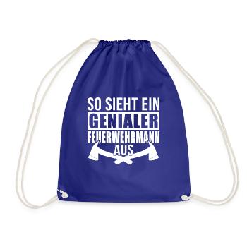 Genialer Feuerwehrmann-Feuerwehr Motiv Lustig - Turnbeutel - Königsblau - Vorne