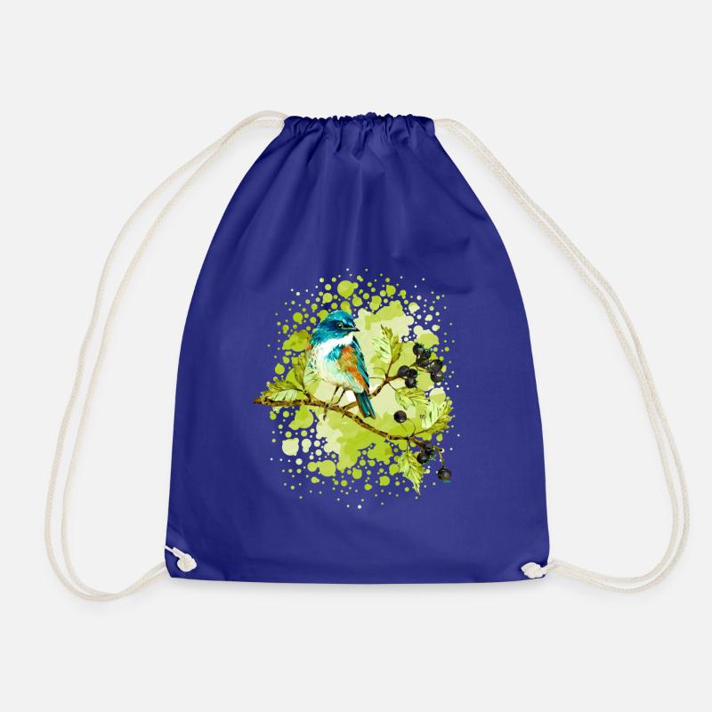 Bird - Drawstring Bag - royal blue