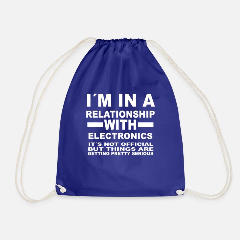 relationship with ELECTRONICS - Drawstring Bag - royal blue