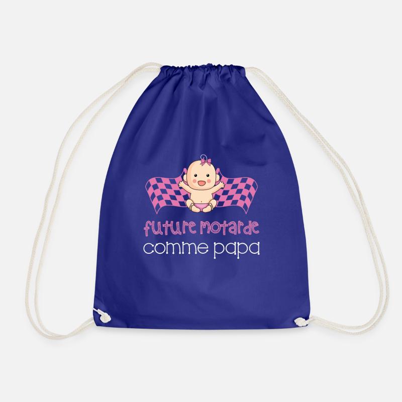 Future motarde comme papa drapeau rose bébé fille - Sac de sport léger - bleu roi