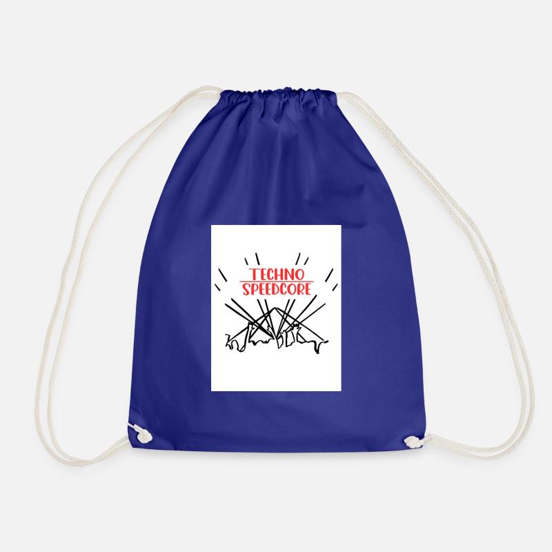 Techno - Speedcore Techno Music - Drawstring Bag - royal blue