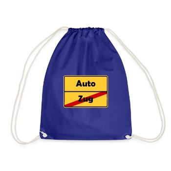 Führerschein Geschenk im Ortsschild Design! - Turnbeutel - Königsblau - Vorne