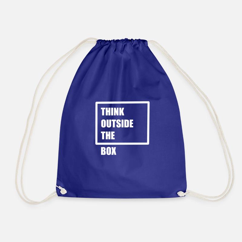 Think outside the box - think differently - Drawstring Bag - royal blue