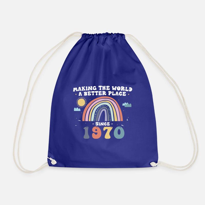 Making The World a Better Place Since 1970, 53rd - Drawstring Bag - royal blue