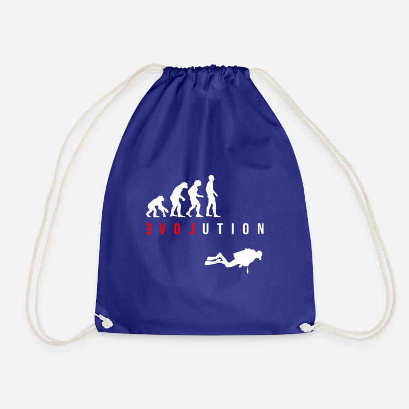 Tauchen LOVE Evolution als Geschenk - Turnbeutel - Königsblau