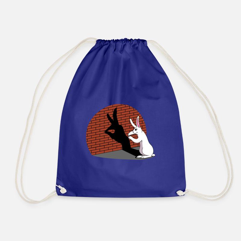 Rabbit Shadow Figure Shadow Image Shadow Play - Drawstring Bag - royal blue