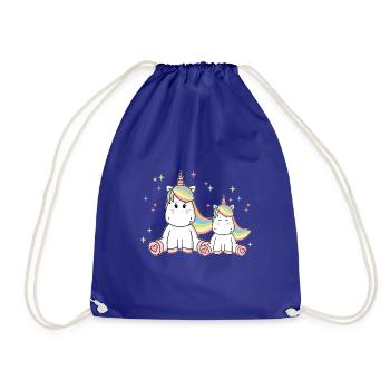 Unicorn sisters unicorn cute kids stars - Drawstring Bag - royal blue - Front