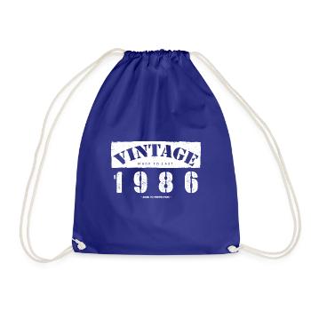37 Year Old: Vintage Classic 1986 37th Birthday - Drawstring Bag - royal blue - Front