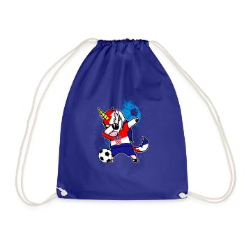 Kroatien Fußball Einhorn Dab WM Geschenk - Turnbeutel - Königsblau - Vorne
