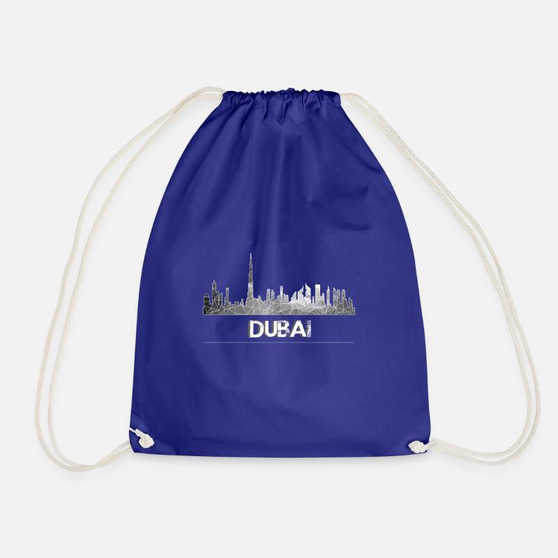 Dubai Sykline gray - Drawstring Bag - royal blue