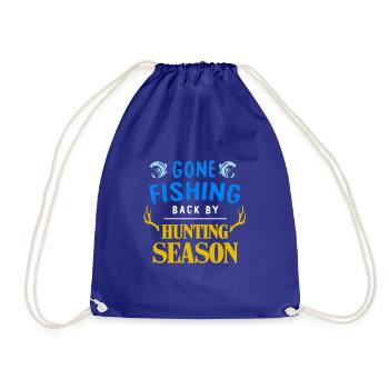 Fishing and hunting gift idea - Drawstring Bag - royal blue - Front