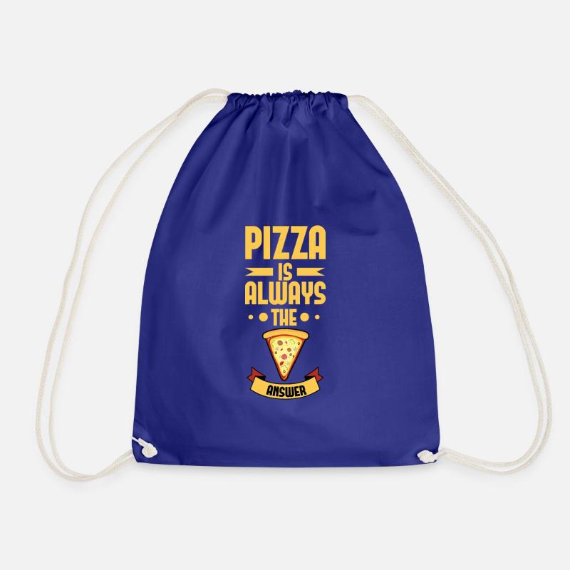 Awesome Pizza is always the answer Tshirt - Drawstring Bag - royal blue