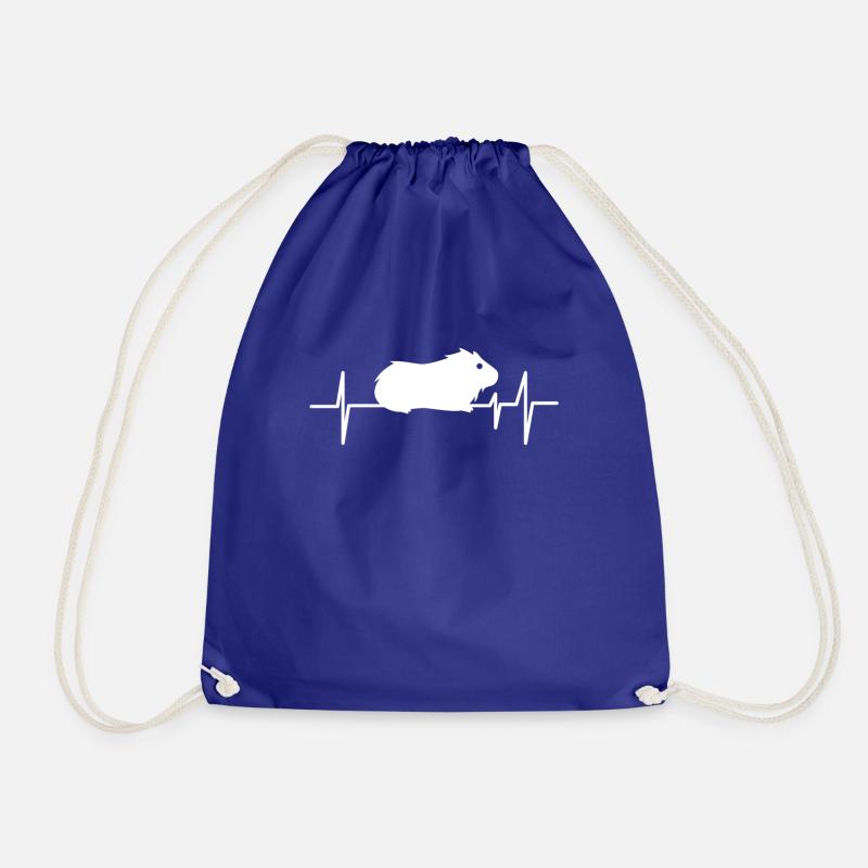 Guinea pig - guinea pig - heartbeat - Drawstring Bag - royal blue