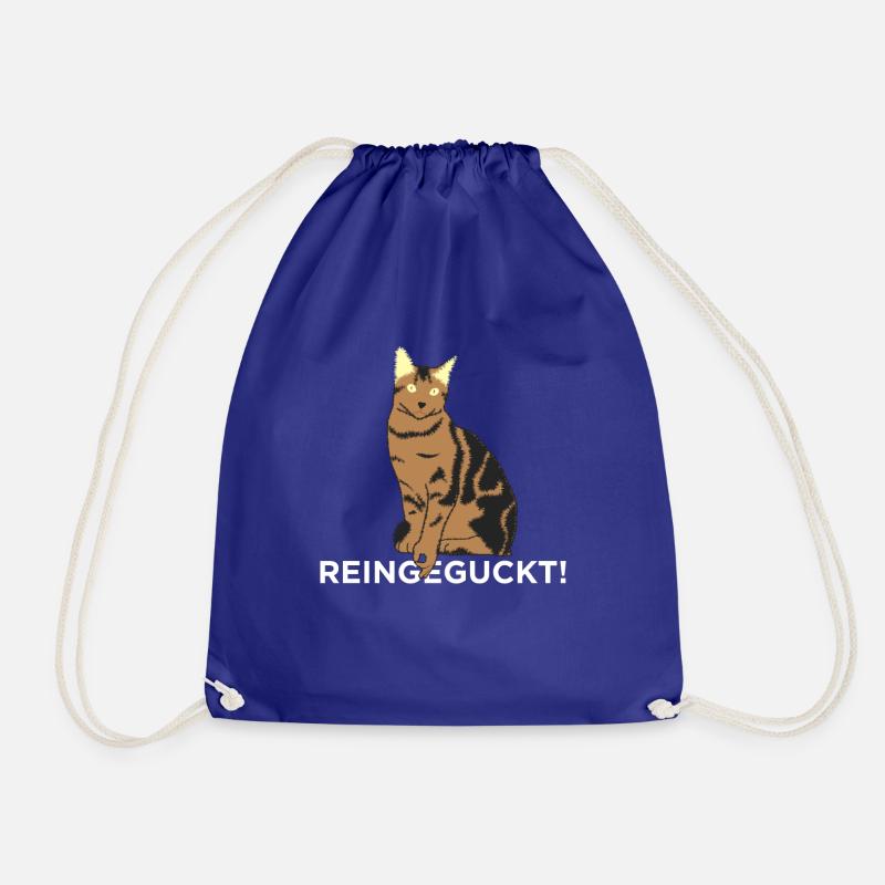 Reingeguckt - Katze - Turnbeutel - Königsblau