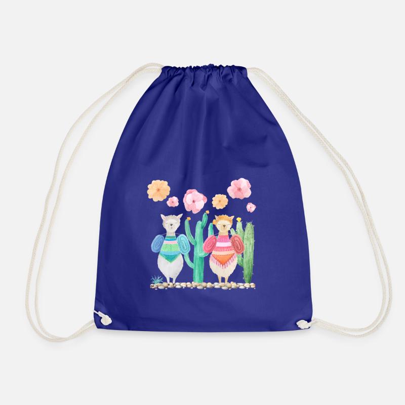 Lama Walk - Drawstring Bag - royal blue