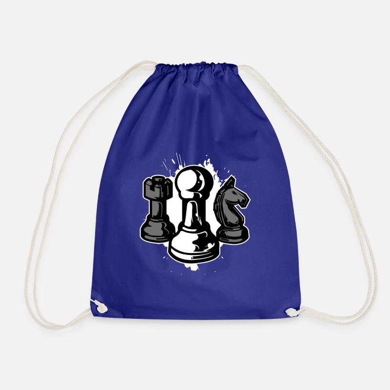 Chess Pieces - Sport Gift - Drawstring Bag - royal blue