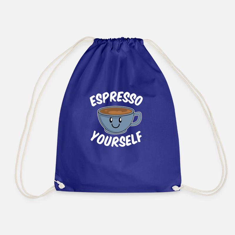 Coffee Pun - "Espresso Yourself" - Gift - Drawstring Bag - royal blue
