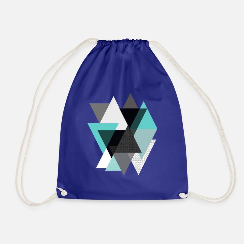 Triangles turquoise - Drawstring Bag - royal blue