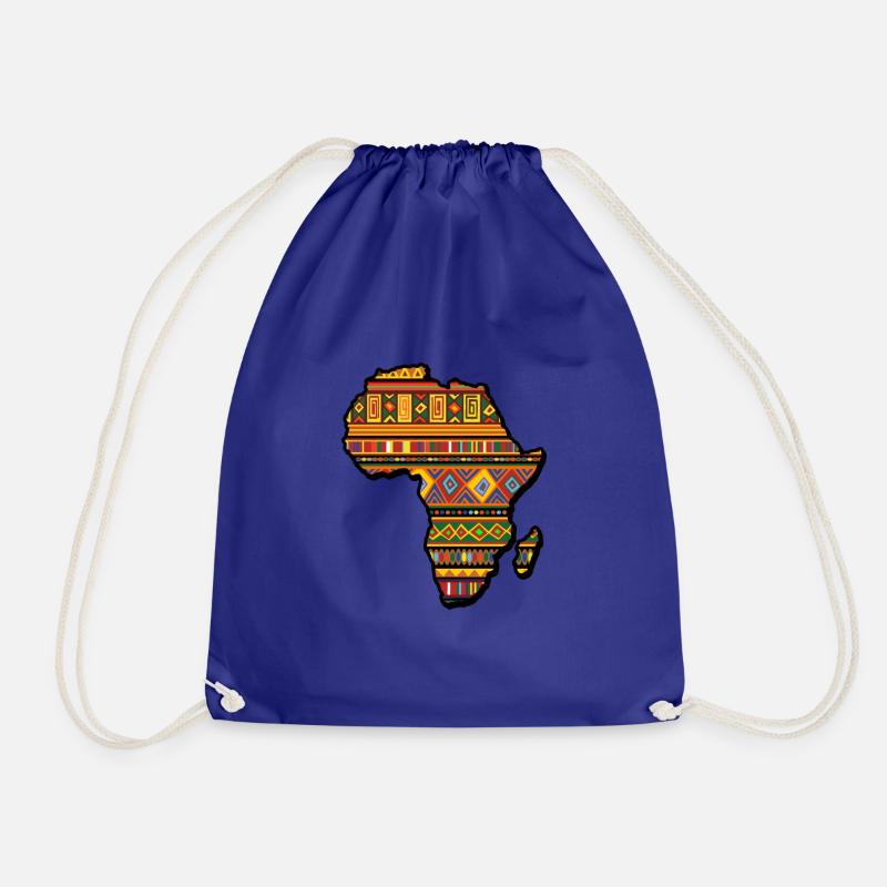 Africa pattern shirt - Drawstring Bag - royal blue