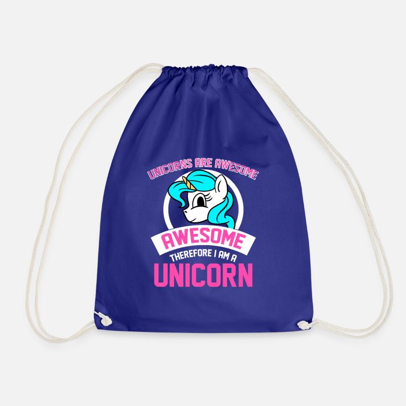 Einhörner sind genial Ich bin fantastisch Ich bin Einhorn - Turnbeutel - Königsblau