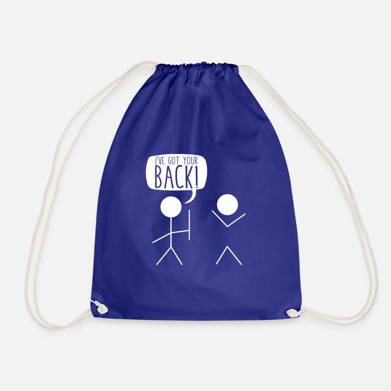 I've Got Your Back Funny Stick Figure Gift - Drawstring Bag - royal blue