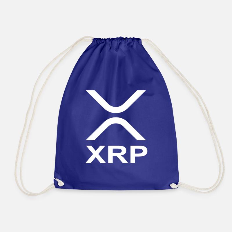 XRP logo crypto bitcoin ripple - Drawstring Bag - royal blue