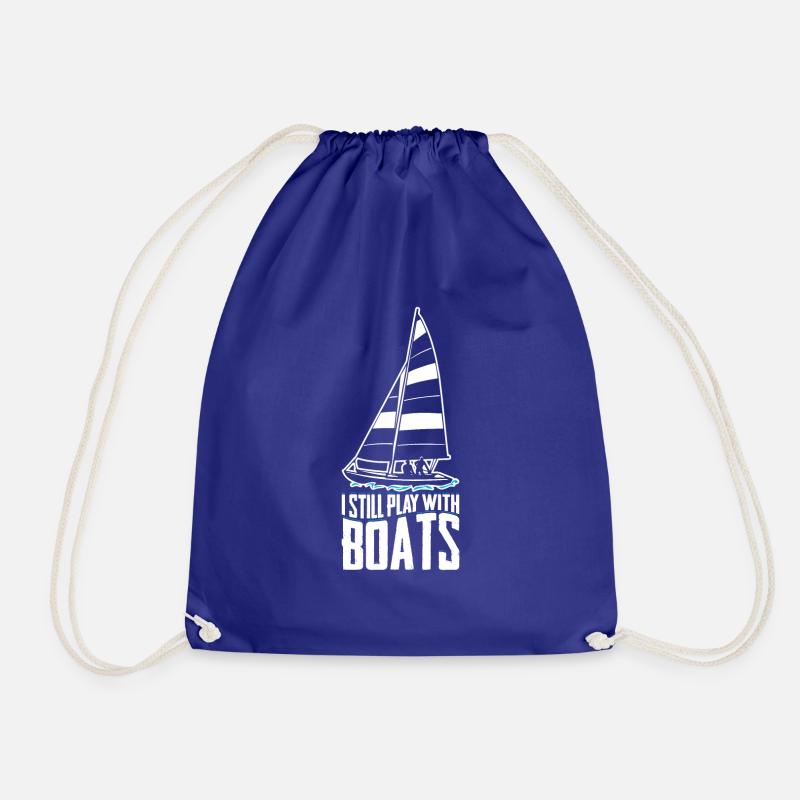 I Still Play With Boats Gift - Drawstring Bag - royal blue