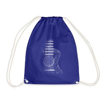 Vintage Guitar Lake Shadow Band Musician Gift Idea - Drawstring Bag - royal blue - Front