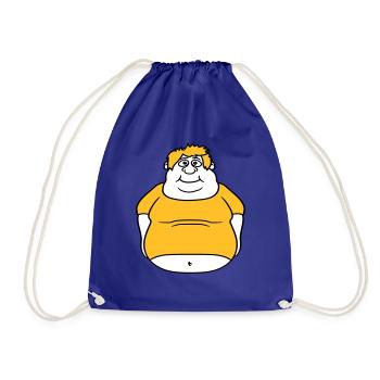 kreis ball mann fett dick clipart comic cartoon lu - Turnbeutel - Königsblau - Vorne