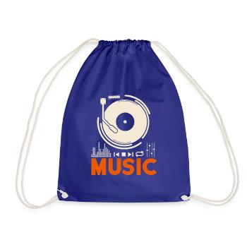 Music Music Schallplattenspieler DJ Geschenk - Turnbeutel - Königsblau - Vorne