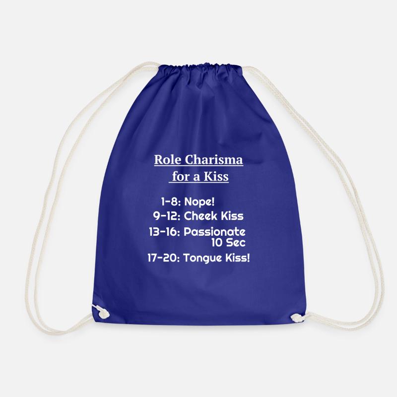 RPG LARP Charisma Joke D20 Dungeon Crawler - Drawstring Bag - royal blue
