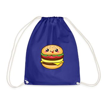 Burgers with smiling face - Drawstring Bag - royal blue - Front