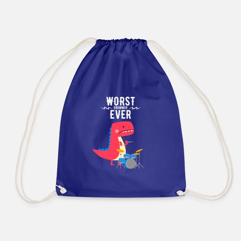 Worst drummer ever Shirt - for kids - Drawstring Bag - royal blue
