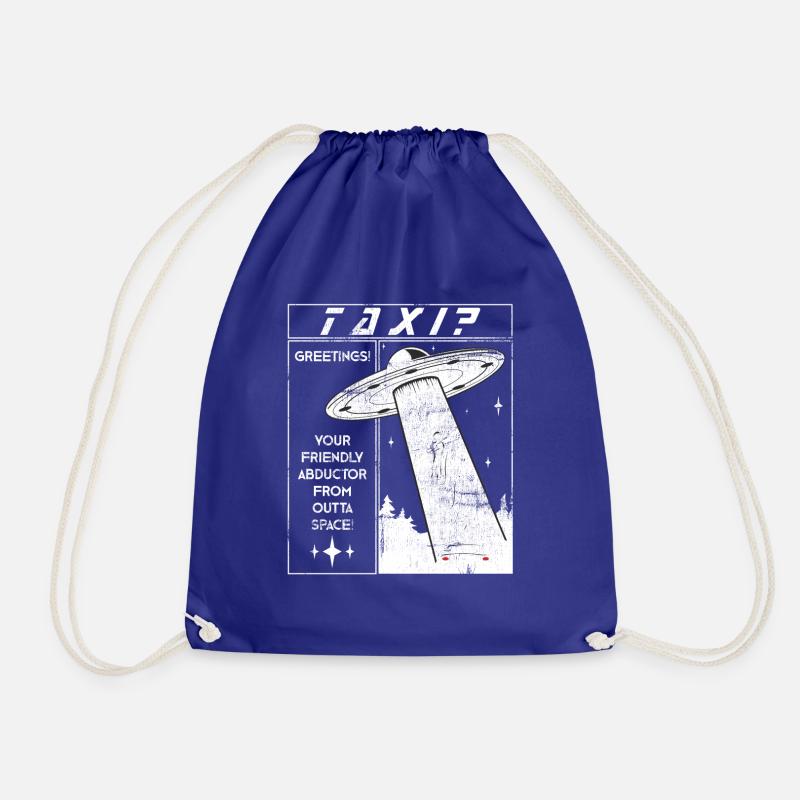 Alien taxi? Funny hijacker from space - Drawstring Bag - royal blue