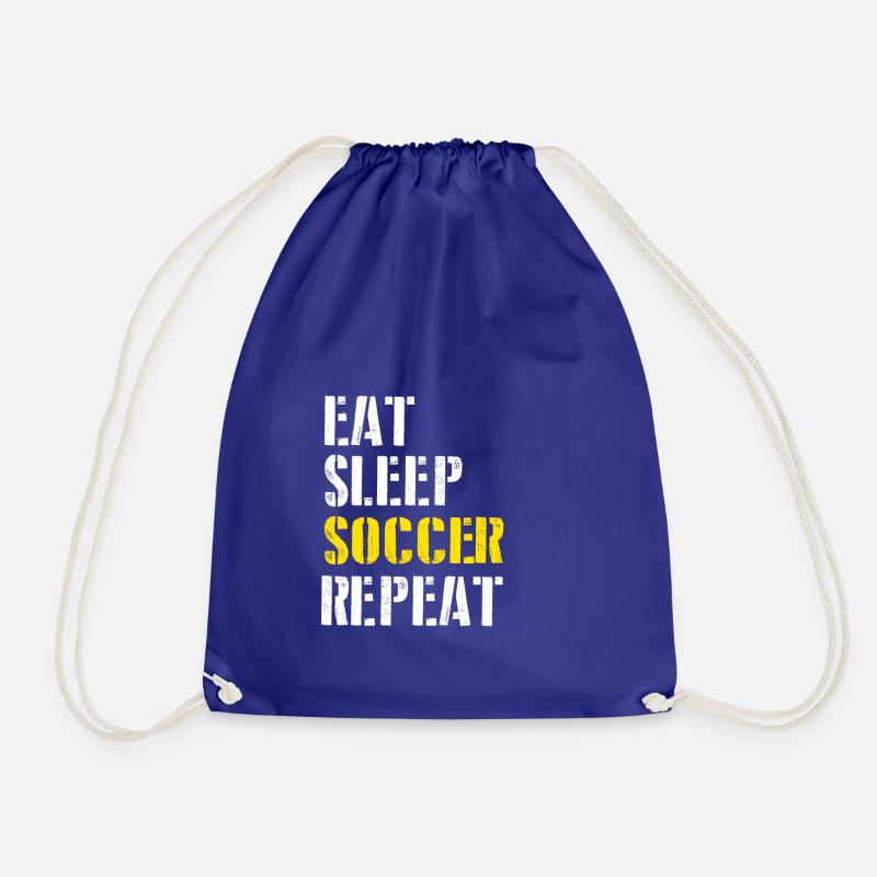 Eat. Sleep. Soccer. Repeat. - Drawstring Bag - royal blue