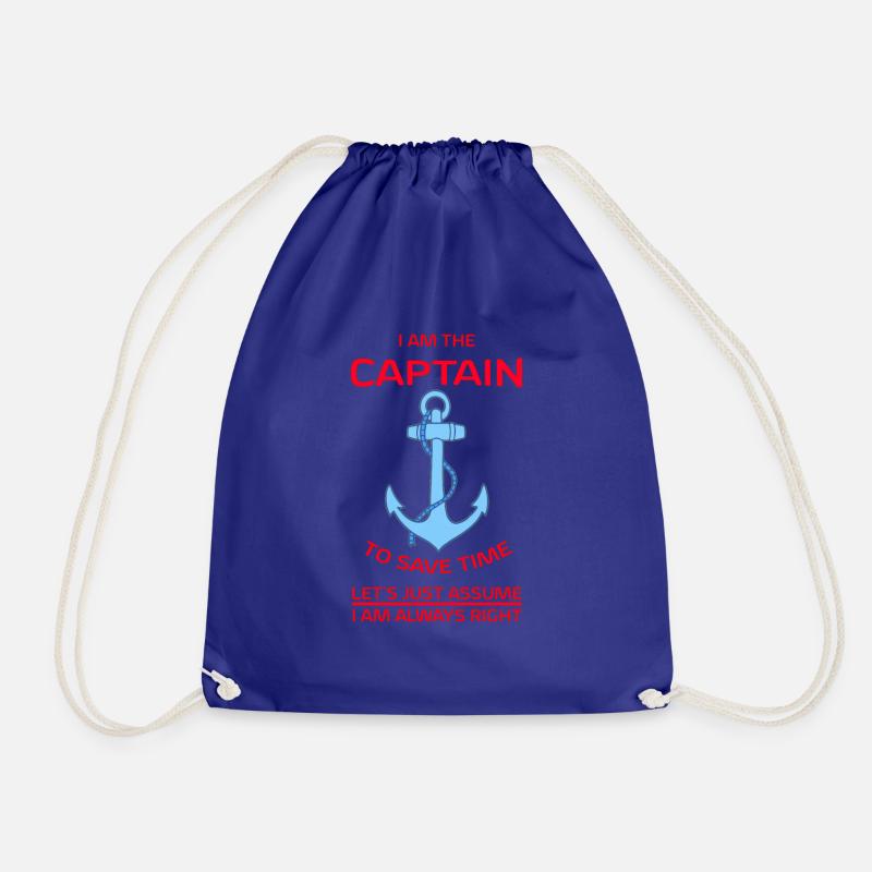 I Am Captainred - Drawstring Bag - royal blue