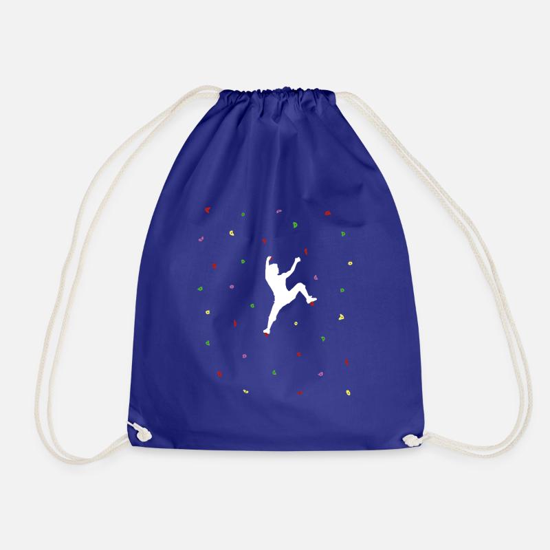 Boulder wall man - Drawstring Bag - royal blue