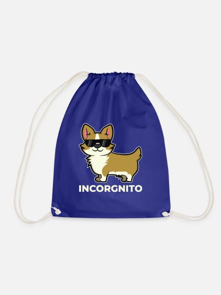 Lustiges inkognito Corgi-Hundehaustier-Liebes-Welpen-Geschenk - Turnbeutel - Königsblau