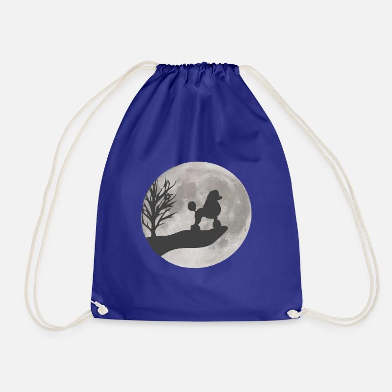 Poodle drawing - Drawstring Bag - royal blue