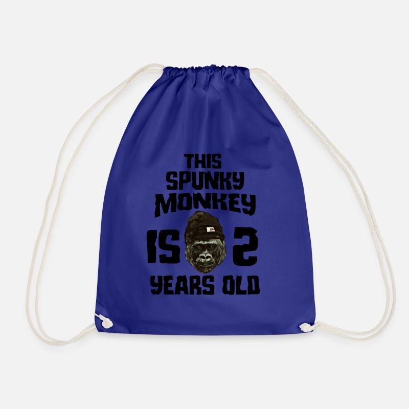 spunky monkey 2ter geburtstag - Turnbeutel - Königsblau