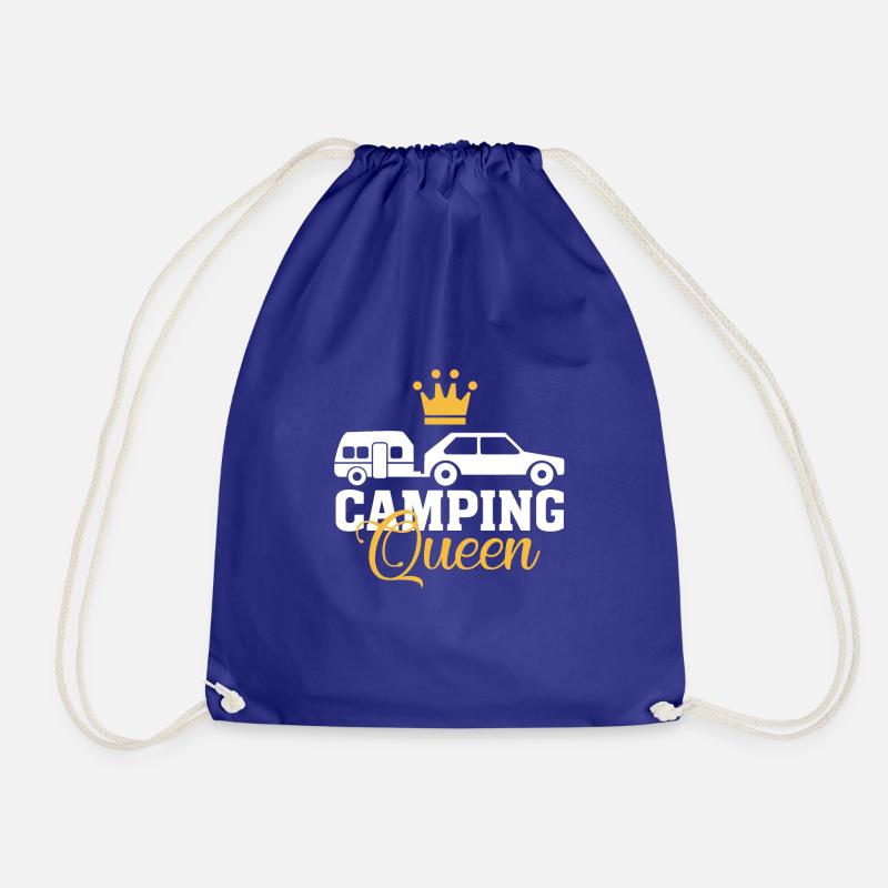 Camping Queen Wohnwagen Campen Camper Geschenk - Turnbeutel - Königsblau