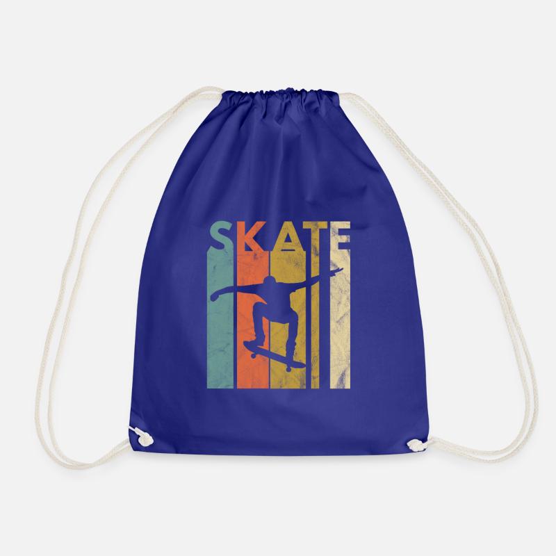 Skate Skating Skater Skateboard Longboard Gift - Drawstring Bag - royal blue