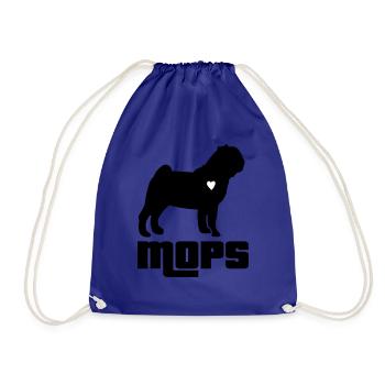 MOPS mit herz - Turnbeutel - Königsblau - Vorne