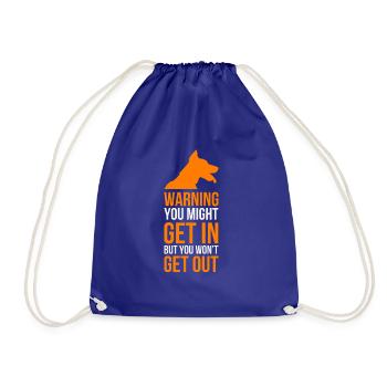 Warning about the dog! Attention! Attention! saying - Drawstring Bag - royal blue - Front